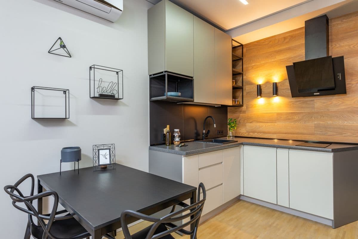 Placeholder photo of an apartment kitchen